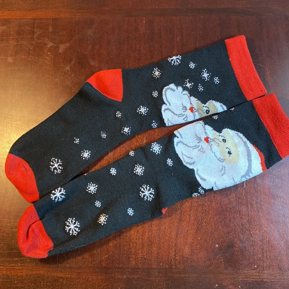 3 - Pack Christmas Novelty Crew Socks – Snowman, Polar Bear & Striped Tree NWOT